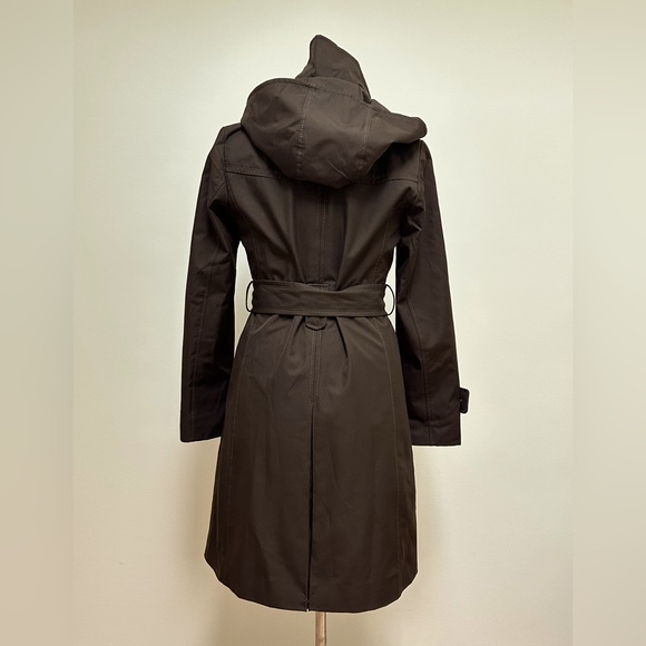 Chocolate Brown Ellen Tracy Belted Trench Coat - Picture 2 of 4
